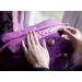 Manicure Cushion Pedicure Pillow Nail Arm Rest Foot Care Purple Velvet - Buy Online on GoSupps.com