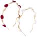 OIIKI 2Pcs Rose Hairband for Women  Metal Gold White Red Flower Floral Headbands  Pearl Hair Band Headpiece Hair Jewelry Accessories for Women Bride Valentine Wedding Engagement Birthday Christmas 1pcs red+ 1pcs white