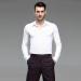 Men's Professional Solid White Dance Shirt | Long Sleeve Slim Fit Ballroom Square Dance Top - Buy Online on GoSupps.com