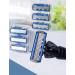 1 Handle + 7 Blades/Men And Women Manual Safety Razor 6-Layer Stainless Steel Hair Removal Shaving Blades Replaceable Shaver Head Black