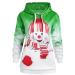 Bigfanshu Women's Christmas Sweatshirt Hoodie Big Pocket Cartoon Snowman Print Pullover Top Long Sleeve Ladies Green