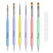 Maykawe 7 Pieces Brushes for Gel Nails Professional Double-End Nail Brush with Crystal Brush Holder Nail Art Brush Set Nail Polish Brush Nail Design Detail Fineliner Dotting Tool Nail Art Accessories