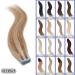 Elailite 20 Piece Real Hair Tape-In Extensions - Smooth 60cm 50g #12/613 Golden Brown & Bleached Blonde Hair Extensions - Buy Online on GoSupps.com