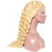 Buy 16 Inch Blonde Lace Front Wig - 100% Real Brazilian Deep Wave Hair 150% Density Bleached Knots & Baby Hair - Perfect for Women - Buy Online on GoSupps.com
