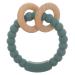 meanus teething rings for babies teething ring toy made of silicone and beech BPA-free (Hunter Green)