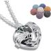 INFUSEU Lava Stone Aromatherapy Diffuser Necklace - Silver Phoenix Pendant with 30" Rolo Chain - Buy Online on GoSupps.com