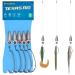 Texas-Rigs-for-Bass-Fishing-Leaders-with-Weights-Hooks-Rigged-Line-Kit 3/0 Hooks-1/4 oz Weight-5pcs