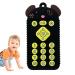 Silicone bite toys baby silicone bite rings chewable silicone toys pedagogical remote-controlled bite rings sensory toys chewable cubes for boys girls small children in old black