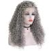 BGHJUE N Wig Gray Short Roll Synthetic Wig For Women Left Side Parting White Color Heat Resistant Replacement Hair Wigs High Density