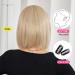 OUFEI Blonde Bob Wig With Bangs Short Straight Wig For Women Synthetic Hair Wigs for Daily Party Cosplay Wear Blonde(1032-1) - Buy Online on GoSupps.com