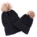 2PCS Family Matching Winter Knit Hat Set - Baby & Mother Black Ski Cap - Buy Online on GoSupps.com