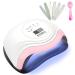 CGBE UV LED Nail Lamp Set, Professional Nail Dryer Machine 168W, Best Gel UV LED Nail Lamp for Fingernail & Toenail Gel Based Polishes Include 6 Pcs Reusable Nail File and 1 Pcs Nail Brush UV-lamp-nail files