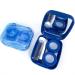 Pack of 2 Portable Contact Lens Case Blue Scrub with Mirror Blue transparent Leak-Proof Contact Case Travel with Tweezers Remover Tool Solution Bottle for Travel & Home