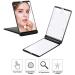 Feruaro Travel Mirror - Portable LED Lighted Makeup Mirror with 8 Dimmable LEDs, Touch Switch, Folding Compact Design, 1X & 2X Magnification - Black - Buy Online on GoSupps.com