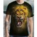 Angry Lion 3D Print Graphic Tee Men's T-Shirt | Sizes S-3XL - Buy Online on GoSupps.com