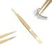 Nagaraku Faserspitze eyelash extension tweezers Professional eyelash tweezers Precision tweezing antistatic anti-slip stainless steel straight tweezers (Straight tip Classic twezer AG-03)