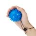 Hand trainer hedgehog ball with elastic hand strap massage ball finger trainer for strength training hand massage therapy dark blue