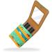 Buy Stylish Leather Lipstick Case Organizer with Mirror - Mini Striped Lip Gloss Holder in Blue Yellow & Green - Buy Online on GoSupps.com