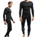 Celodoro Men's Thermal Underwear Set | Seamless Quick-Drying Functional Base Layer - SM Black/Blue - Buy Online on GoSupps.com