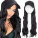 SEGO Hair Extension with Baseball Cap Wig Hair Extensions Wavy Hairpiece like Real Hair Black#1