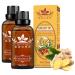 Ginger Root Essential Oil Lymphatic Drainage Ginger Oil 100% Pure Natural Essential Oils for Massage Body Massage Oil Promote Blood Circulation Relieve Muscle Soress 2-Pack