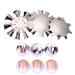 WOKOTO 3pcs Easy French Smile Line Gel Cutter Tool Staniless Steel C-Shape Manicure Edge Trimmer Diy Plate Module (3 Patterns)