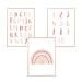 Meinbaby123 pictures children's room |3 Set A4 Poster |Alphabet ABC learning posters pay rainbow |Decorative children's room girl |Baby room |Wall poster Premium (ABC rainbow numbers - pink)