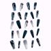 24 Pcs Long Coffin Dark Blue Press on Nails with Rhinestone and Gold Sequins - Gradient Matte Full Cover False Nails for Women and Girls - Buy Online on GoSupps.com