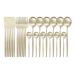 weizhun 24Pcs Gold Flatware Set Matte Cutlery Set Stainless Steel Dinnerware Set Knife Fork Spoon Silverware Kitchen Tableware (Color : 24Pcs Champagne)