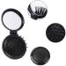 Serrale Folding Hair Brush Mini Round Comb with Mirror - Portable Travel Hairbrush for Women & Girls - Small Pocket Compact Comb for Gym, School, Camping - Black - Buy Online on GoSupps.com