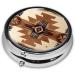 Native American Patterns Round Pill Box | 3 Compartment Travel Organizer | Portable Pill Box for International Shipping - Buy Online on GoSupps.com