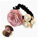 Beavorty Little Girl Hair Ties pearl hair ties Flower Pearl Hair Tie Flower Pearl Hair Rope Ponytail Hair Bands Flower Hair Rope hairpin the flowers Little Girls Hair Ties