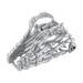 PLCPDM Hair Claw Clip Skull Claw Hair Clamps Punk Scary Ponytail Holder Catch Barrette Skeleton Hand Silver