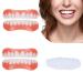 4 PCS Realistic Upper and Lower Veneer Cosmetic Teeth Matching Set,Fake Teeth for Women and Men,Confident Smile with Comfortable Fit and Temporary Fix