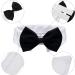 Adjustable Pet Bow Tie & Cute Sunglasses Set for Cats and Dogs - Black White - Buy Online on GoSupps.com