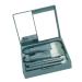 Travel Minimal Makeup Brush Set | Portable Green Cosmetic Brushes with Powder Holder & Mirror | Perfect for Home & On-the-Go - Buy Online on GoSupps.com