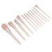 Soft Pink Fiber Hair Brushes Set | 12pcs Professional Makeup Tools for Blush Eyebrow & Eyeshadow - International Shipping Available - Buy Online on GoSupps.com