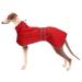 Greyhound Winter Coat Whippet Coat with Padded Fleece Lining Water Resistant Dog Jacket with Adjustable Bands and Reflective - Red - Medium Medium (Length 56-58CM) Red