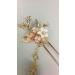 Yuri Handmade Pearl Shell Hairpin Clasp - Chinese Traditional Style Brass Wedding Hair Decoration - Buy Online on GoSupps.com