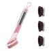 Dish Brush Scrubber with Soap Dispenser Kitchen Brush for Dishes with Stainless Steel Handle with Three Replacement Head(1 TPR+2 Stiff Bristles) No Leak No Crack No Mold Accumulation
