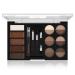 Eyebrow Powder Palette Set 12 Colors of Eyebrow Powder 5 Colors of Eyebrow Mascara 4 Eyebrow Stencils Eyebrow Brush and Pencil Volumizing Eyebrow Gel to Creates Natural Brows 1#