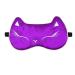 Sun Kea Women Girls Silk Eye Mask Cute Cat Sleeping Eye Cover for Shift Work Nap Blindfold(Purple)