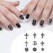Punk Vintage Nail Charms Set - 72 Pcs 3D Cross, Stars, Hearts - Silver Chrome - DIY Nail Art Accessories for Women - Buy Online on GoSupps.com