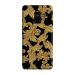 Soft TPU Case for Samsung A8 2018 057 Leather Black Elegant Liberty Leaves Gold Luxury