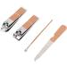 4 Set Nail Clippers Beauty Tools Stainless Steel Set Grooming Manicure Kit with Pink PU Bags - Buy Online on GoSupps.com