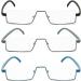 Buy Kokobin Ultra-Light TR90 Reading Glasses for Men & Women - Half Frame 3 Pack +2 Diopters - Stylish & Comfortable with Case - Buy Online on GoSupps.com