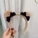Cute Coffee Bear Ears Headband with Bow Knot - Plush Hair Hoop for Women and Girls | Costume Party Headdress - Buy Online on GoSupps.com
