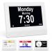 Senxingyan digital calendar alarm clock 7 '' HD -Großbilddisplay alarm clock several clock modes senior watch with date and weekday automatically dimmable for seniors adults and Alzheimer patients - white white