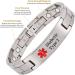 YINOX Medical Alert Bracelet for Men - Durable 22cm/13mm with Super Strong Magnets for Diabetic Type 2 - Buy Online on GoSupps.com
