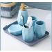 Riner Ceramic Soap Dispenser & Toothbrush Holder - Stylish Bathroom Decor - International Shipping - Buy Online on GoSupps.com